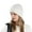 White, variant on HUANLEDASH Winter Unisex Hat Knitted Thick Stretchy Piled Hat Solid Color Ear Protection Warm Daily Wear Cap Outdoor Skiing Skating Headwear