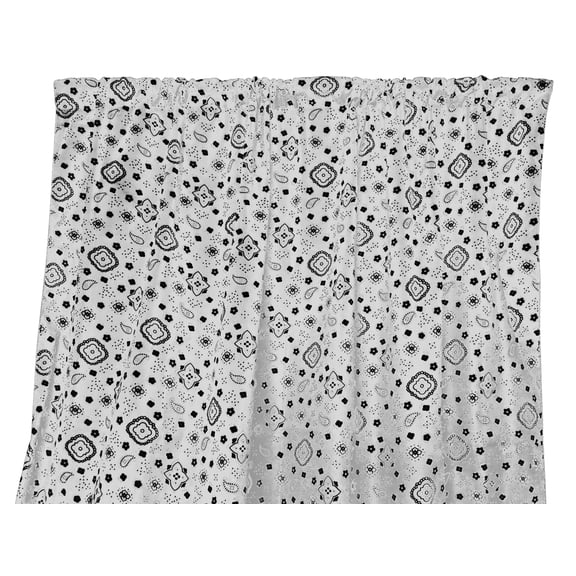 Cotton Curtain Floral Paisley Bandanna Print 58 Inch Wide White