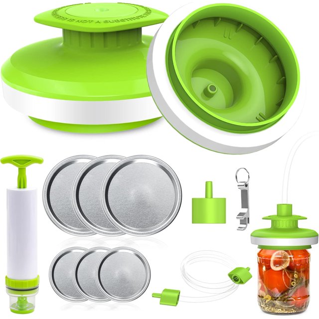 Mason Jar Vacuum Sealer Kit, Jar Vacuum Sealer for Wide & Regular Mouth Mason Jars Canning Jars Sealer Jar Sealer with Accessory Port Compatible with Foodsaver