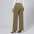 thumbnail image 5 of Gytharion Women's High Waisted Dress Pants Solid Color Casual Wide Leg Pants with Buttons Elastic Waist Trousers, 5 of 5