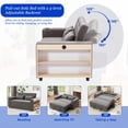 thumbnail image 5 of Modern 3 in 1 Upholstered Convertible Spacious Sleeper Sofabed, 61.4" Oversized Pull Out Sleeper Couch Bed with Adjustable Backrest, USB Ports & Cupholder, for Home/Apartment/RV, Grey, 5 of 8