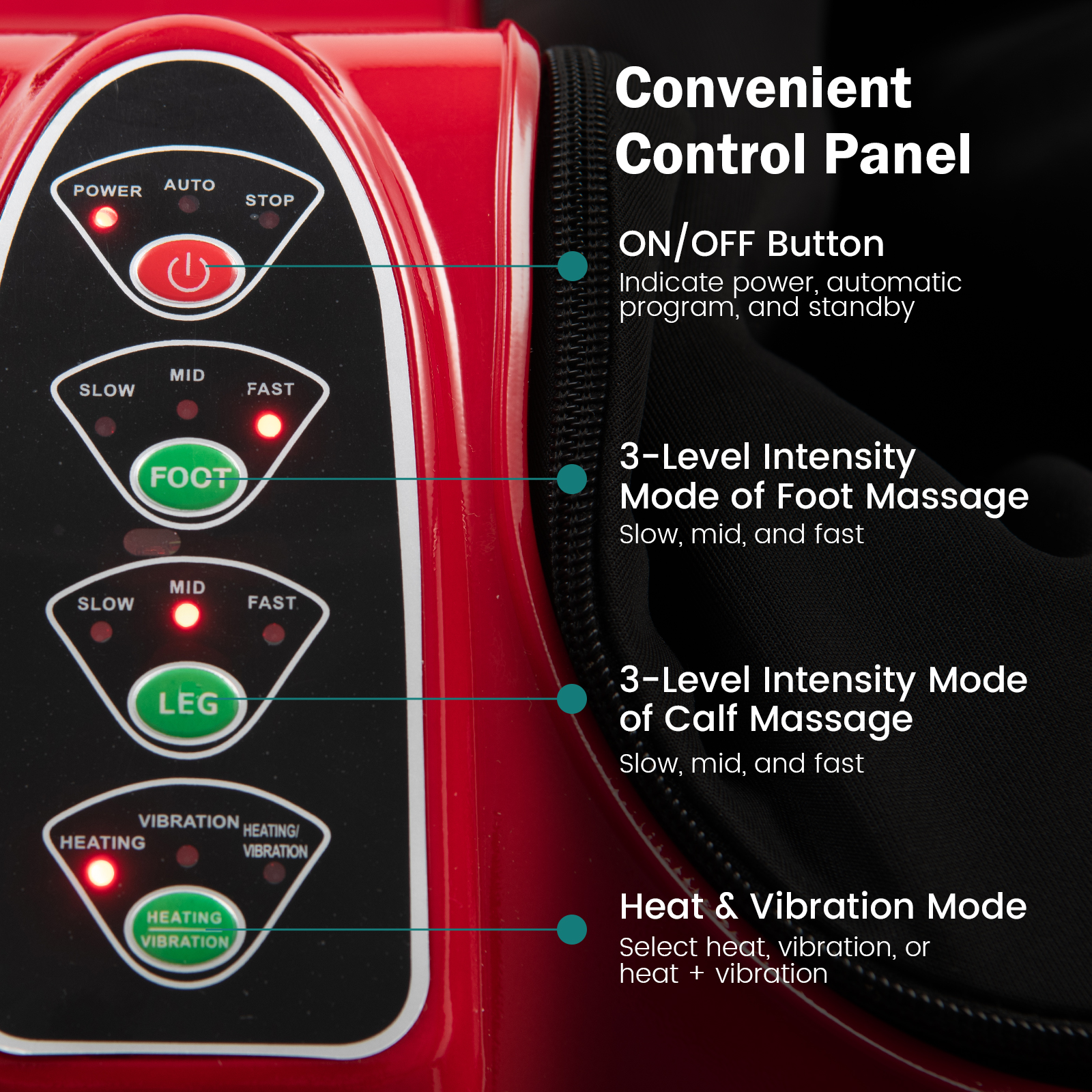 Giantex Foot & Calf Massager, Shiatsu Heated Electric Foot Massager W/ Heating, Deep Kneading & Washable Sleeves, Leg Massager for Relaxation, Foot Pain Relief, Red