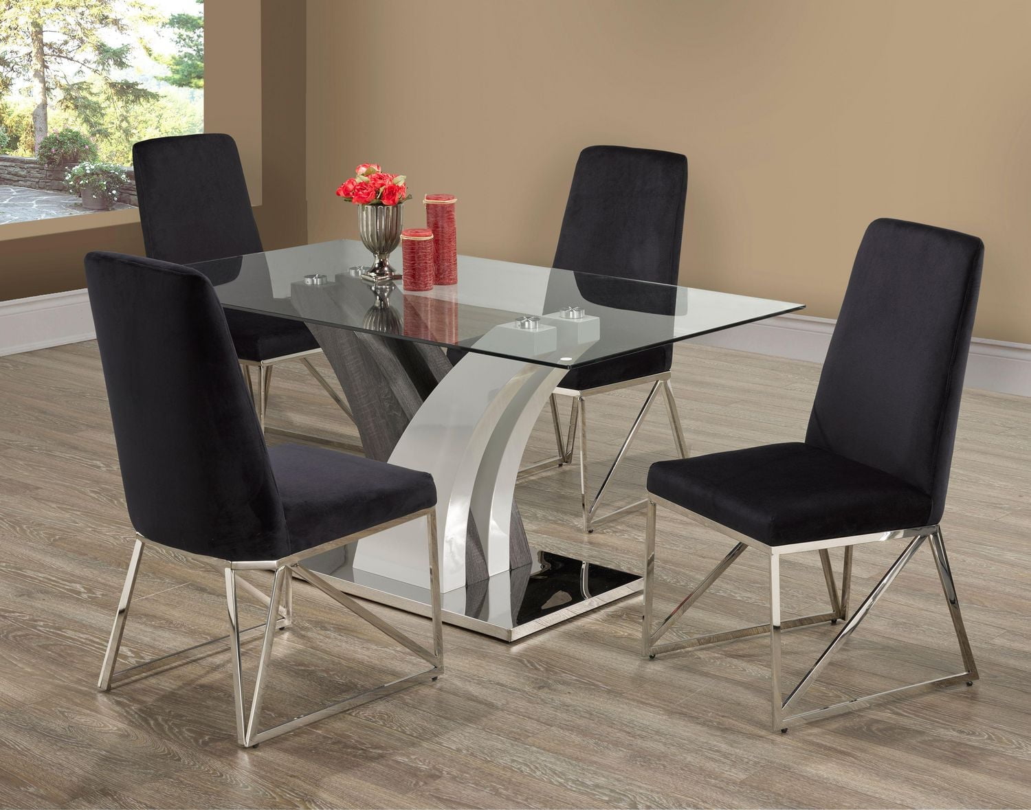 Elsie 5-Piece Dining Set, Black