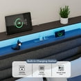 thumbnail image 6 of Tydimor L-Shaped Corner Bed Frame with 3 Storage Drawers, 3 Cubbies & Double-Layer Shelf, LED Lights & Power Outlet, Corner Full Beds for Living Room, Bedroom and Guest, Black, 6 of 12