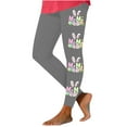 thumbnail image 2 of EQWLJWE 2024 Easter Bunny Print Workout Leggings for Women Girls Yoga Pants Slim High Waist Plus Size Compression Tights Pants(Gray,S), 2 of 4