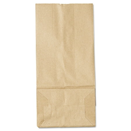 General #5 Paper Grocery Bag, 35lb Kraft, Standard 5 1/4 x 3 7/16 x 10 15/16, 500 bags