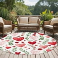 thumbnail image 5 of Valentine's Day Washable Area Rug&nbsp;5 ft Vintage Red Pink Dots Love Heart Roses Floral Eucalyptus Leaf Soft Round&nbsp;Rugs for Living Room, Non Slip Carpet for Bedroom&nbsp;Entryway Dining Room, 5 of 9