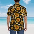 thumbnail image 6 of Daiia Sunflowers And Bww Hawaiian Shirt for Men Gentle Cotton Regular Short Sleeve Casual-Small, 6 of 9