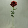 thumbnail image 1 of 4 Pcs, 28 Inch Long Artificial Mum Stem Boasts 6" Wide Bloom On Top Leaf Covered Stem Adds Gorgeous, Natural Touch To Fall Arrangements & Décor - Brown, 1 of 5