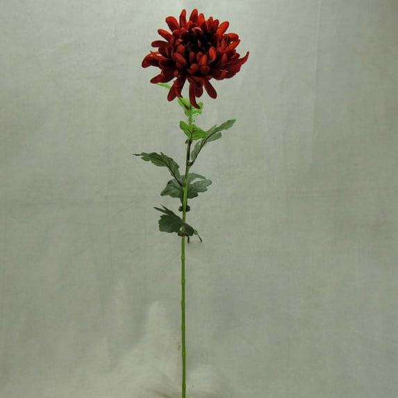 4 Pcs, 28 Inch Long Artificial Mum Stem Boasts 6" Wide Bloom On Top Leaf Covered Stem Adds Gorgeous, Natural Touch To Fall Arrangements & Décor - Brown
