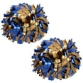 thumbnail image 1 of Holographic Cheer Pom Poms Cheerleading Cheerleader Gear 2 piece 1 pair(Royal Blue/Gold), 1 of 2