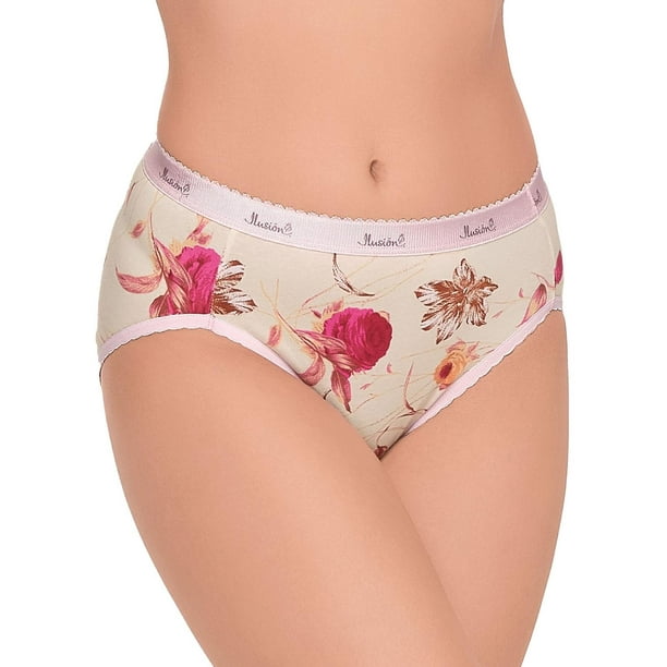Paquete de 3 panties corte francés Ilusión 31343 multicolor M