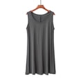 thumbnail image 4 of dazeni Plus Size Soft Modal Sleep Tank Dresses for Women Lightweight Loose Casual Crewneck Sleep Dress Solid Nightgown Sleepwear Gray XXXXL, 4 of 9