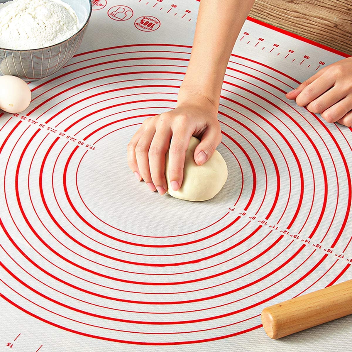 Pastry Mat for Rolling Dough Silicone Pastry Kneading Mat Board with  Measurements Marking BPA Free Food Grade Non-stick Non-slip Rolling Dough  Baking Mat 