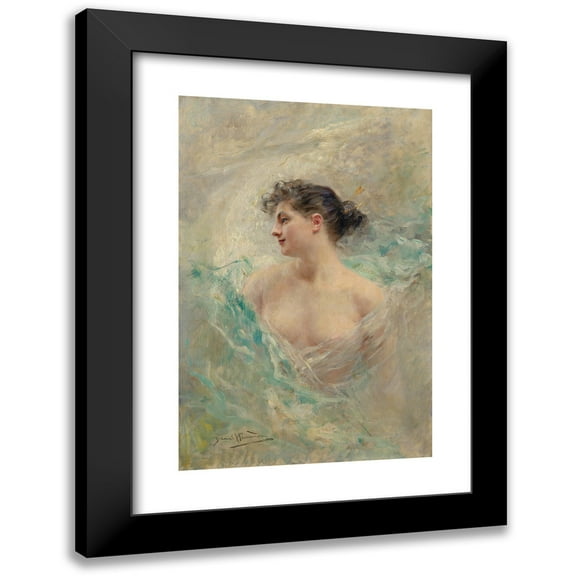 Daniel Hernández Morillo 11x14 Black Modern Framed Museum Art Print Titled - The Model (C. 1900)