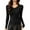 Black, variant on Women's V-Neck Slim Fit Long-Sleeve Layering Top - Soft Stretchy Everyday & Under-Dress Wear