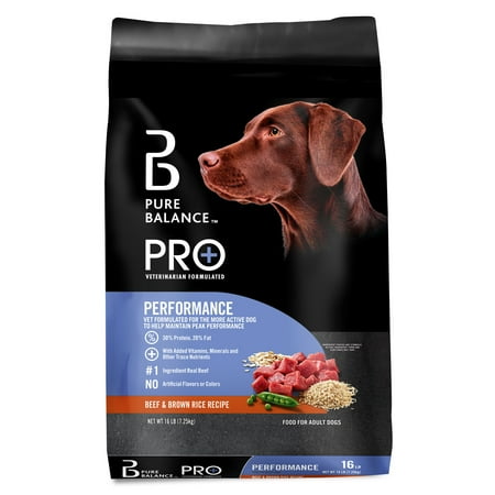 Pure Balance Pro+ Performance Beef & Brown Rice Recipe Dry Dog Food, 16 lbs