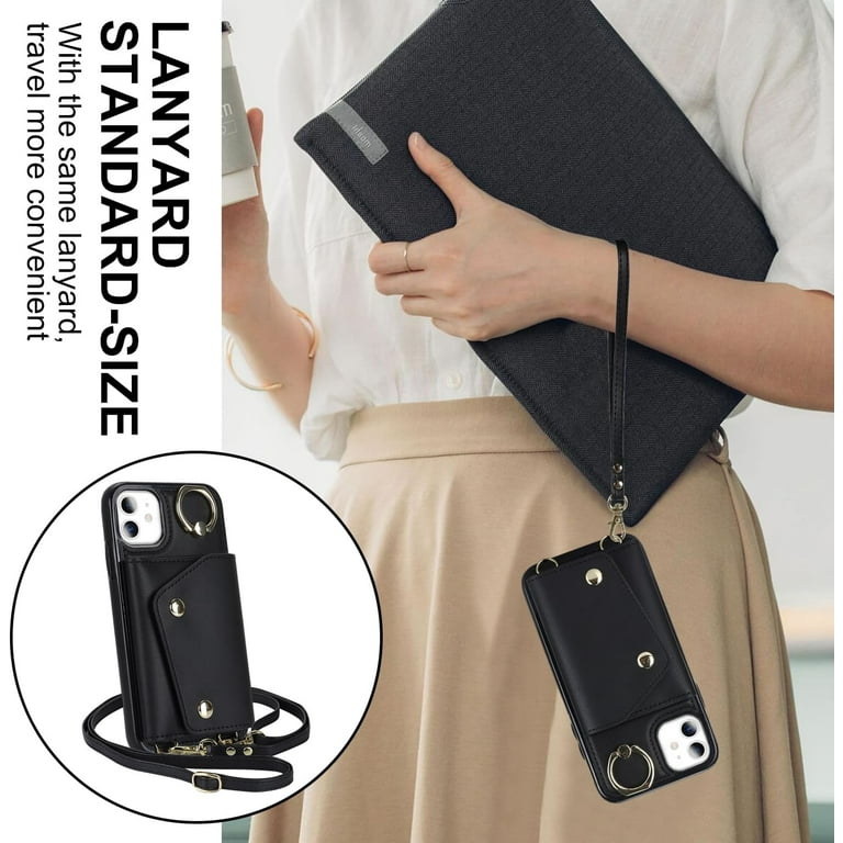 for iPhone 11 Phone Case Wallet with Strap for Women,Crossbody - Main Image