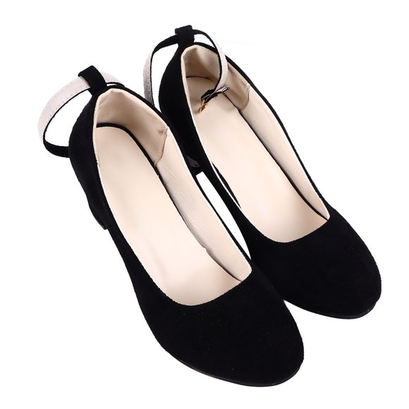 Women High Heel Closed Toe Wedding Pumps Shoes,Closed Round Toe Office Work Pumps Ankle Strap Heels Women High Heel Closed Toe Shoes