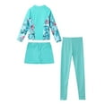 thumbnail image 2 of vastwit Girls Rash Guard Swimsuit Long Sleeve Swim Shirts with Bottoms Pants 3 Piece Bathing Suit Light Green 8, 2 of 7
