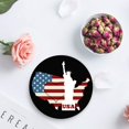 thumbnail image 4 of FMSHPON Independence Day American Flag Statue of Liberty Set of 4 Round Coaster for Drinks, Absorbent Ceramic Stone Coasters Cup Mat with Cork Base for Home Kitchen Room Coffee Table Bar Decor, 4 of 6
