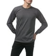 thumbnail image 3 of 5 Pack Pro Club Men's Heavyweight Cotton Long Sleeve Crew Neck T-Shirt - Charcoal - XX-Large, 3 of 4