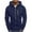 Navy, variant on Azrian Men's Fleece Hooded Zip-Up Jacket Men Casual Solid Sports Fitness Sweater Cardigan Hooded Long Sleeve Zipper Sweater Jacket