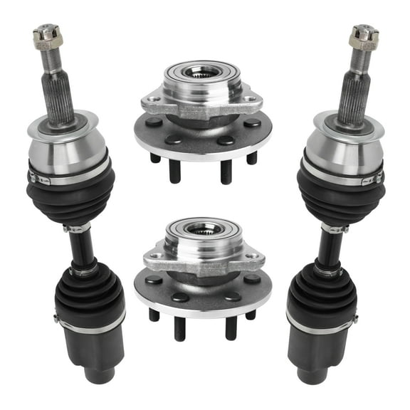 AutoShack Front Wheel Bearing Hubs CV Axles Kit Pair Replacement for 2001-2003 Dodge Durango 4WD 2001-2004 Dodge Dakota 4WD 6-Lug 6 HUB010400321