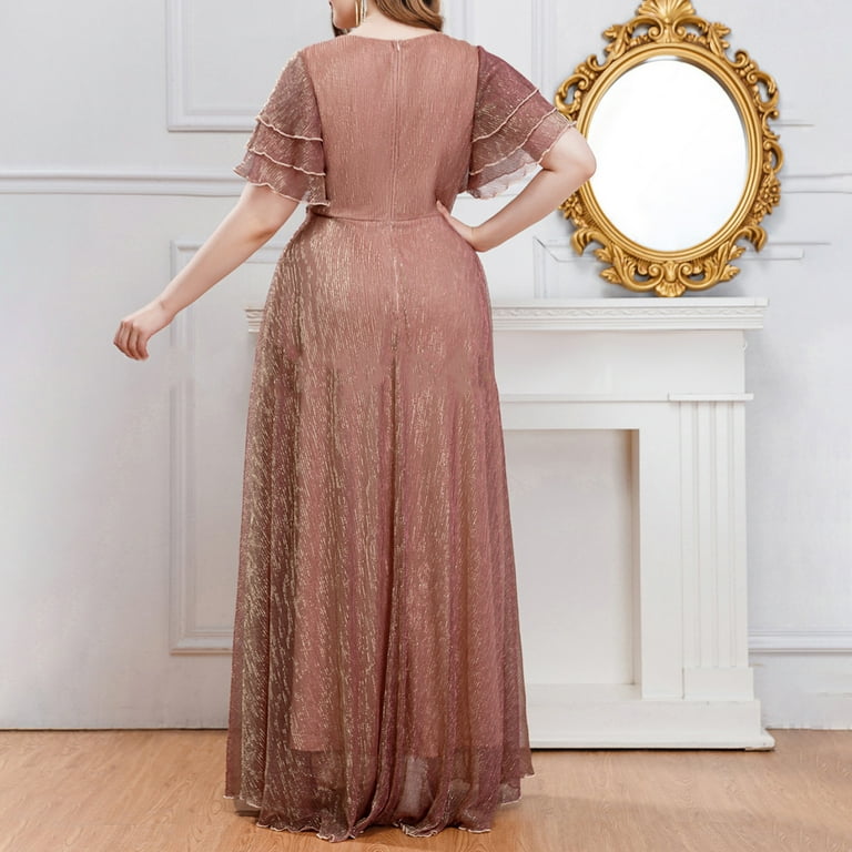 formal short sleeve maxi dress Ladivine CD0175 main image 1