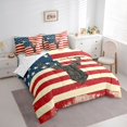 thumbnail image 2 of Castle Fairy Vintage American Flag King Bedding 7pcs,Rustic Woodland Wildlife King Bed in a Bag,Red Cream Navy,Reversible, 2 of 7