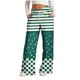 thumbnail image 1 of Puntoco Pantalones De Pierna Ancha Con Cordón Estampado A La Moda Para Mujer Azul Cielo M, 1 of 4