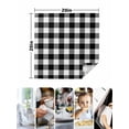 thumbnail image 5 of nqOlkjepod Black White Plaid Cloth Napkins Set of 6 Reusable Dinner Napkins, Gradient Geometric Buffalo Checkered Cocktail Napkin Washable Table Napkins for Wedding/Holiday Party/Baby Shower 20"x20", 5 of 8