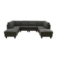 thumbnail image 6 of Aukfa Modular Sectional Couch Set - Square Sofa Ottoman- Flannel - Dark Gray, 6 of 10
