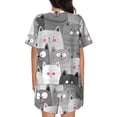 thumbnail image 3 of Picia Cats Group Pajamas Sets for Women Soft Short-Sleeved Pjs with Lounge Shorts Two Piece Sleepwear-Medium, 3 of 9