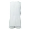 thumbnail image 6 of Riforla Womens Summer Two Piece Outfits Casual Shorts Set Sleeveless V Neck Button Down Tank Tops and Shorts Tracksuit White M, 6 of 8