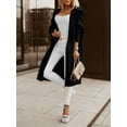 thumbnail image 3 of Long Sleeved Fall Winter Women Casual Hooded Knit Coat Loose Long Cardigan with Pocket, 3 of 5