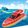 thumbnail image 2 of Transemion RC Boat Automatic Correction Workmanship Sweet Gift Learning Prop Twin Motor Kids Supplies Toy Boats Remote Control Ship Red, 2 of 6