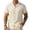 Beige, variant on Men's Linen Button Down Shirt Summer Camp Collar Short Sleeve Shirts Fashion Casual Daily Tops Lightweight,Brown(XXXL)