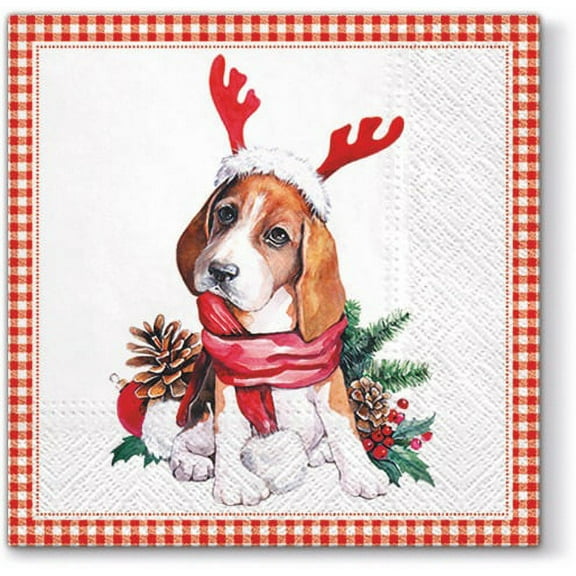 Santa Dog 40pcs - Christmas Paper Lunch Napkins