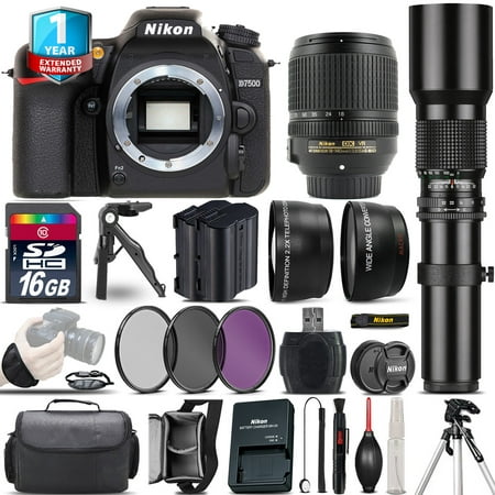 Image of Nikon D7500 Camera + AFS 18-140mm VR + 500mm Lens + Extra Battery + 1yr Warranty