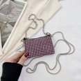 thumbnail image 4 of Monedero Mini bolso de hombro duradero con diamantes de imitación para el ocio diario Púrpura, 4 of 9