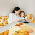 thumbnail image 5 of Homewish Rustic Autumn Pumpkin Queen Comforter Set,Happy Fall Bedding Sets,Orange Maples Leaf Bedding Comforter Set For Girls Teens,Ultra Soft Home Decor Reversible,3 Pieces, 5 of 8