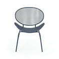 thumbnail image 4 of GDF Studio Poynes Outdoor Metal Mesh Shell Chairs, Set of 2, Matte Navy Blue, 4 of 11