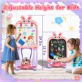 thumbnail image 5 of WonderStone 4-in-1 Kids Table and Chairs Adjustable Easel Toy for Ages 2-4, Flippable Sided Magnetic Drawing Board with Storage, Gift for Toddlers, 5 of 9