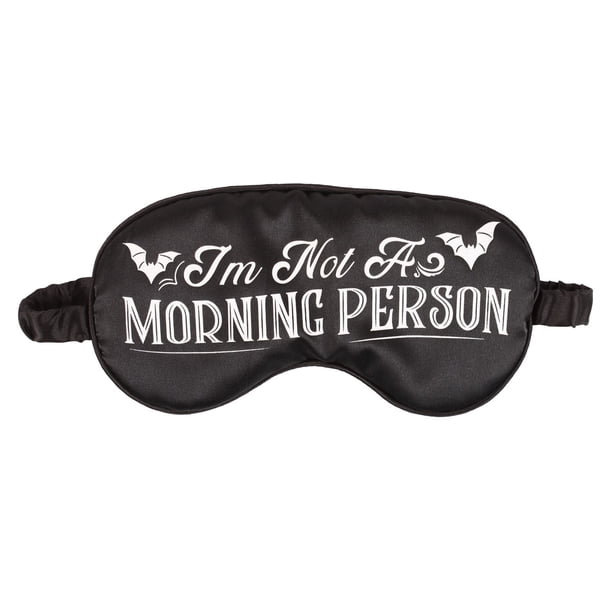 Something Different - Antifaz de Descanso I'm Not A Morning Person de Satén para Adultos Unisex (Negro, Blanco)