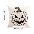 thumbnail image 2 of YAWUBT Halloween Tufted Embroidery Jack-O'-Lantern Throw Pillow, 18x18 Inch Decorative Accent Pillow, Farmhouse Halloween Pumpkin Cushion, Home Decor, 2 of 6