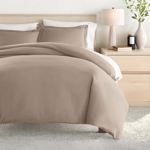 Comfort Canopy - Ultra Soft & Breathable - Duvet Cover Set with Shams, Full/Queen, Taupe