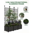 thumbnail image 2 of EastVita 3 Screens Plastic Planter Box with Trellis Tall Raised Garden Bed With Lockable Wheels Drainage for Patio Balcony, 2 of 6