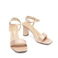 thumbnail image 4 of Dream Pairs Women's Cylinder-Heel Sandals Square Toe Buckle Closure, 4 of 7