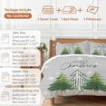 thumbnail image 6 of Merry Christmas Bedding Duvet Cover Set Twin Size 4 Pieces Green Plaid Xmas Tree Winter Snowflakes Grey Bedding Set with Zipper Closure, 1 Comforter Cover 68x86 Inches 1 Flat Sheet & 2 Pillow Cases, 6 of 7